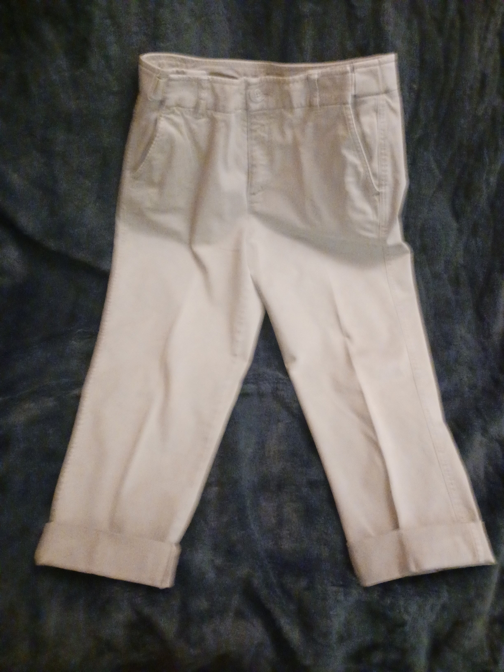 Womens Coldwater Creek Cuffed Chino Crop Pants in Light Beige